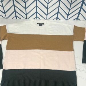 Women’s  Striped Sweater - White, Tan, Green